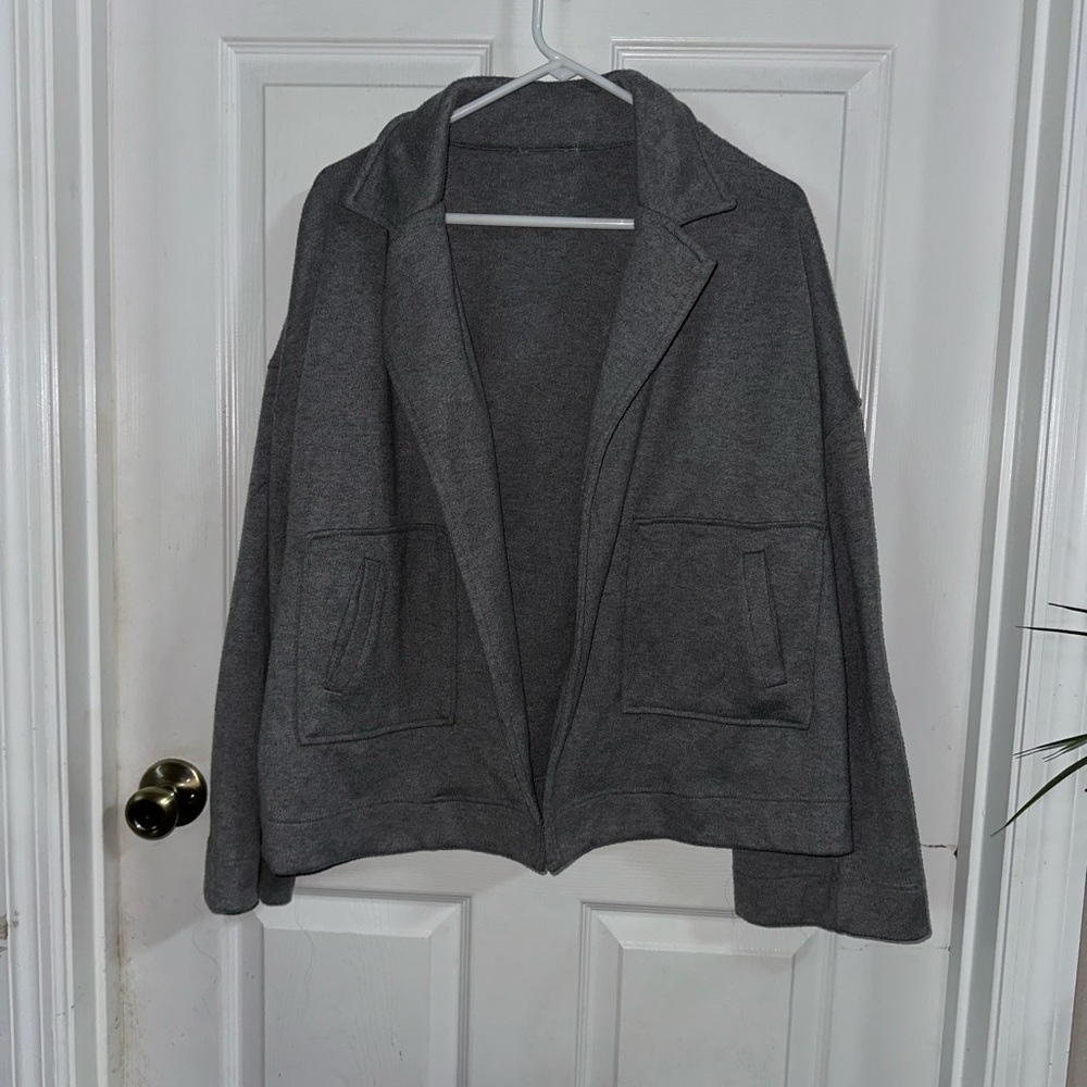 Gray Open Front Jacket